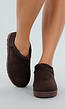 Bruine Instappers met Suede Look en Stevige Zool