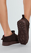 Bruine Instappers met Suede Look en Stevige Zool