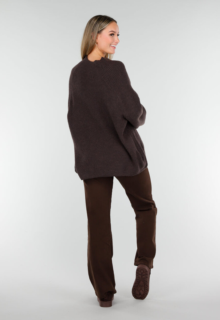 Bruine Instappers met Suede Look en Stevige Zool