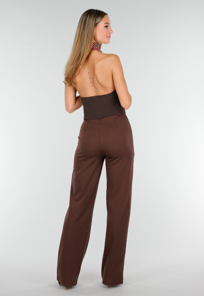 Bruin Tailored Gilet met Stropdas