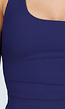 Navy Rib Sporttop met Push-Up Pads en Brede Schouderbanden