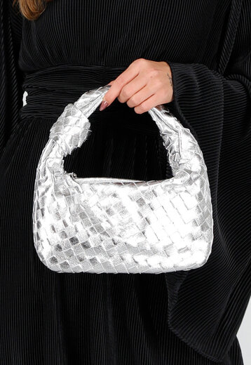 Metallic  Gevlochten Handtas