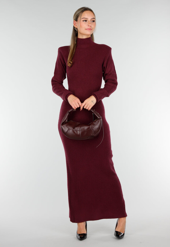 Lederlook Handtas met Gebogen Silhouet en Metalen Handvat