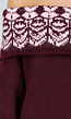 Bordeaux Off Shoulder Trui met Fair Isle Motief en Lange Mouwen