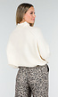 Crèmekleurige Gebreide Trui met Hoge Hals en Lange Mouwen