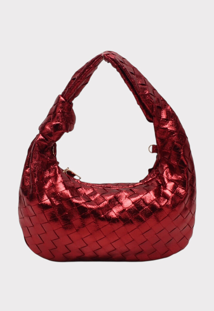 Gevlochten Handtas met Korte Hengselband