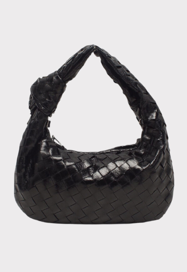 Gevlochten Handtas met Korte Hengselband