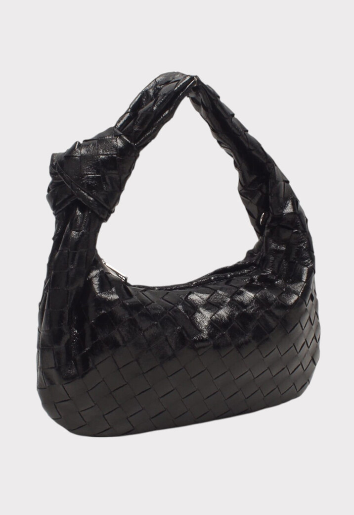 Gevlochten Handtas met Korte Hengselband