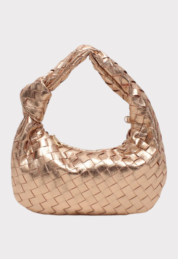 Gevlochten Handtas met Korte Hengselband