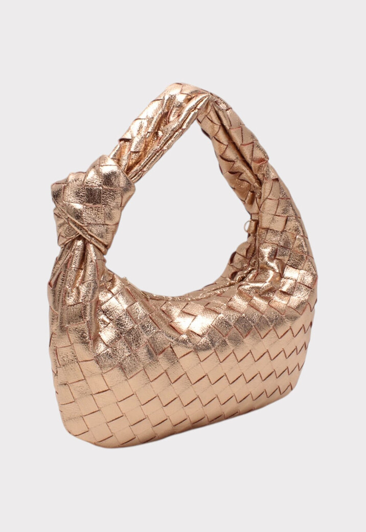 Gevlochten Handtas met Korte Hengselband