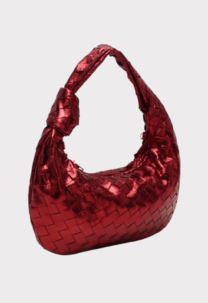 Gevlochten Handtas met Korte Hengselband