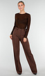 Tall Bruine Pantalon met Super Stretch