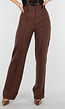 Straight Leg Bruine Pantalon Super Stretch