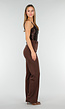 Straight Leg Bruine Pantalon Super Stretch