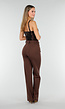 Straight Leg Bruine Pantalon Super Stretch
