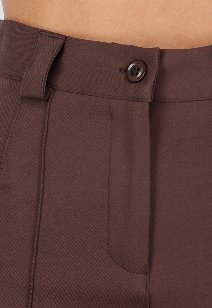 Straight Leg Bruine Pantalon Super Stretch