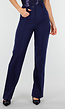 Super Stretch Straight Leg Navy Blauwe Pantalon