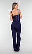 Super Stretch Straight Leg Navy Blauwe Pantalon