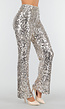 Zilveren Broek met All Over Pailletten en Rechte Pijpen