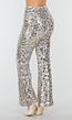 Zilveren Broek met All Over Pailletten en Rechte Pijpen