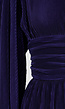 Navy Blauwe Jurk met Plissé en Ruche Taille