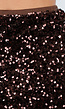 Bruine Midi Rok met All Over Pailletten en Subtiele Uitlopende Zoom
