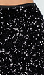 Zwarte Midi Rok met All Over Pailletten en Subtiele Uitlopende Zoom