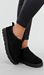 Zwarte Instappers met Suede Look en Verhoogde Profielzool