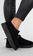 Zwarte Instappers met Suede Look en Verhoogde Profielzool