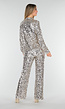 Zilveren Blouse met All Over Pailletten en Klassieke Kraag