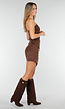 Bruine Asymmetrische Skort met Riemlusjes