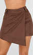 Bruine Asymmetrische Skort met Riemlusjes