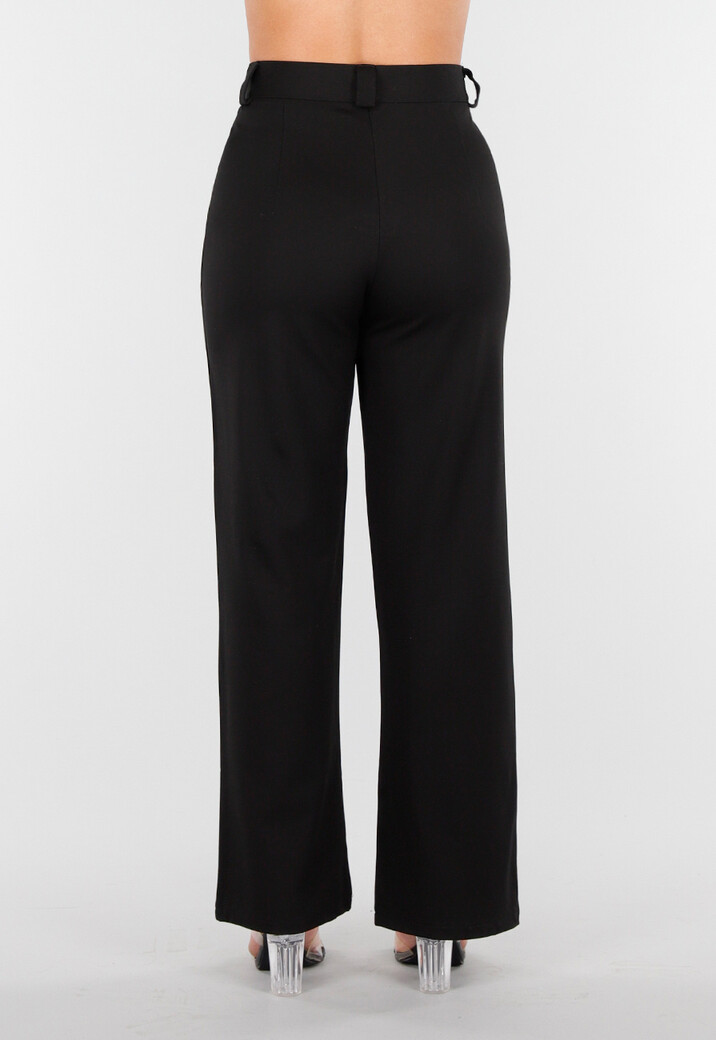 Zwarte Petite Super Stretch Pantalon met Riemlusjes