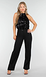 Zwarte Petite Super Stretch Pantalon met Riemlusjes