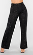 Zwarte Petite Glitter Super Stretch Pantalon met Riemlusjes