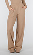 Beige Zachte Stretch Broek met Rechte Pijpen