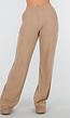 Beige Zachte Stretch Broek met Rechte Pijpen