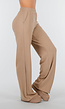 Beige Zachte Stretch Broek met Rechte Pijpen