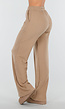 Beige Zachte Stretch Broek met Rechte Pijpen