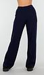 Navy Zachte Stretch Broek met Rechte Pijpen