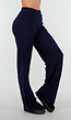 Navy Zachte Stretch Broek met Rechte Pijpen