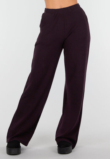 Aubergine Stretch Broek van Fleecestof
