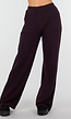 Aubergine Zachte Stretch Broek met Rechte Pijpen
