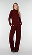 Burgundy Zachte Stretch Broek met Rechte Pijpen