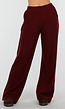 Burgundy Zachte Stretch Broek met Rechte Pijpen