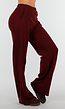 Burgundy Zachte Stretch Broek met Rechte Pijpen