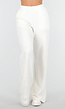 Witte Zachte Stretch Broek met Rechte Pijpen