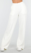 Witte Zachte Stretch Broek met Rechte Pijpen