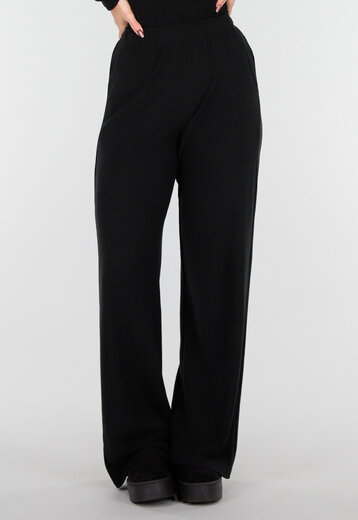 Zwarte Fleece Stretch Broek