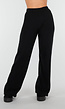 Zwarte Zachte Stretch Broek met Rechte Pijpen